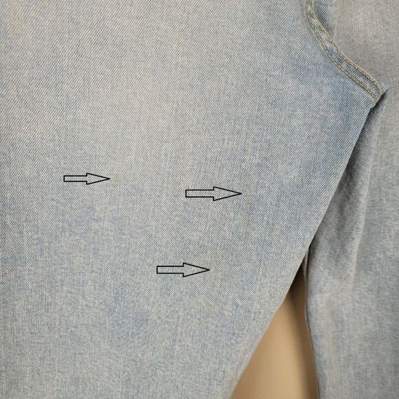 Levi's Mom Jean Jeweled Rhinestone High Waist Light Wash Blue Crop Jeans Sz 24 - Picture 13 of 15